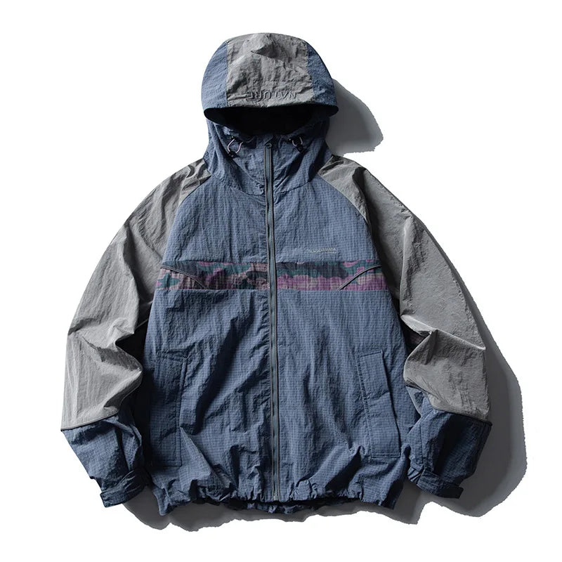 Y2K Lightweight Waterproof Reflective Strip Cargo Jacket Coat