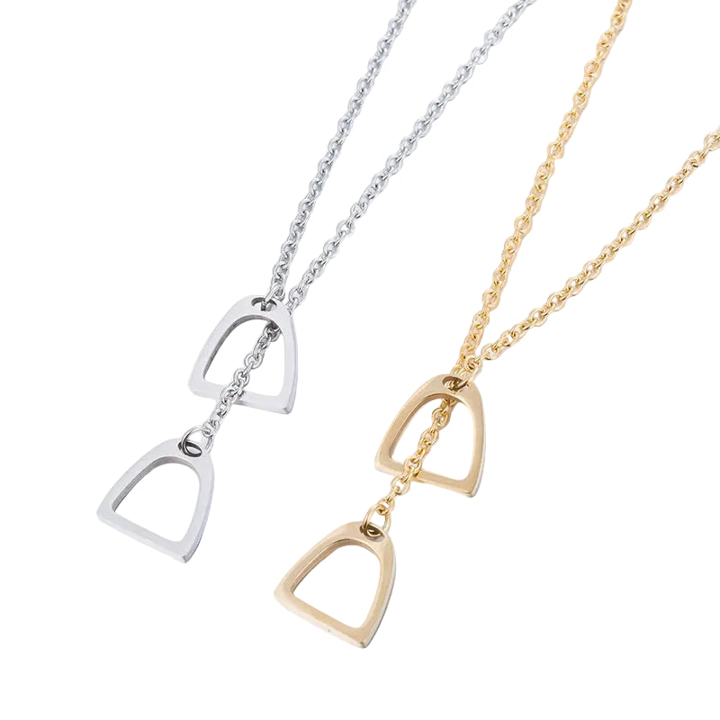Y2K Lucky Horseshoe Overlap Pendant Necklace