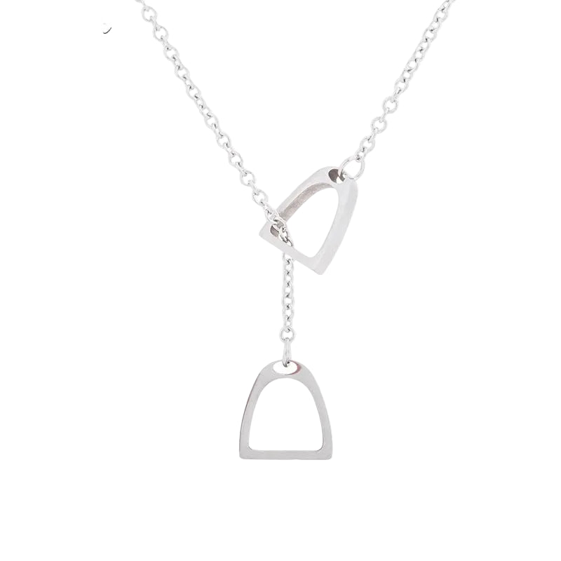 Y2K Lucky Horseshoe Overlap Pendant Necklace