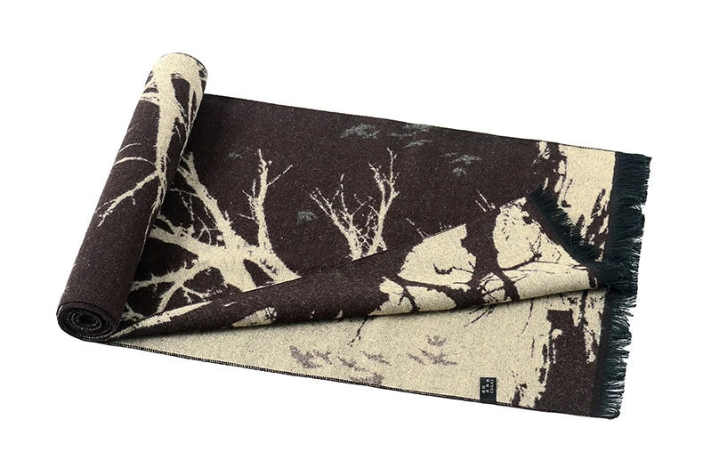 Y2K Mens Abstract "Tree Symbiote" Knitted Scarf