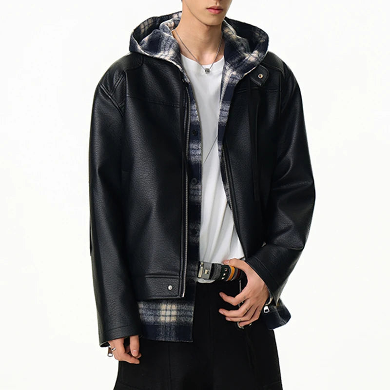 Y2K Mens Essential Faux Leather Jacket