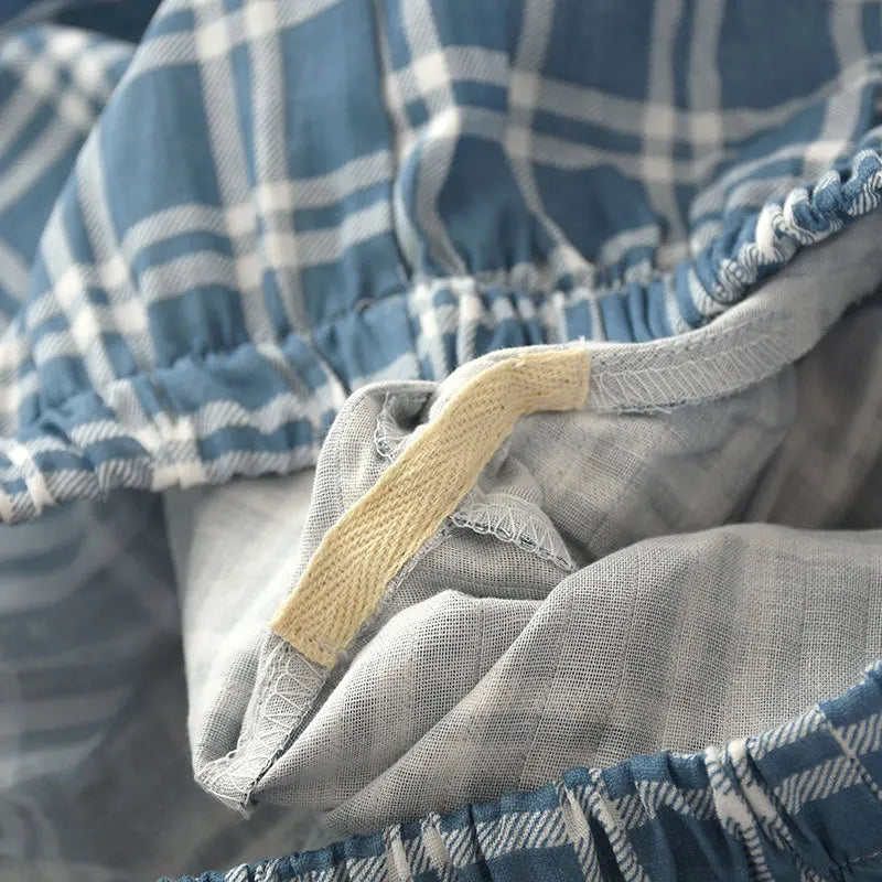 Y2K Mens Plaid Thin Pyjama Set