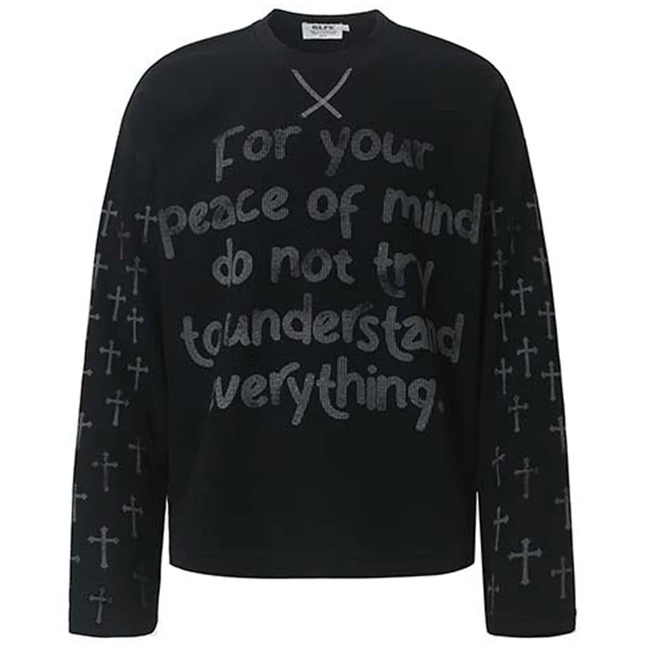 Y2K "Minimal Memory" Graphic Long Sleeve Top
