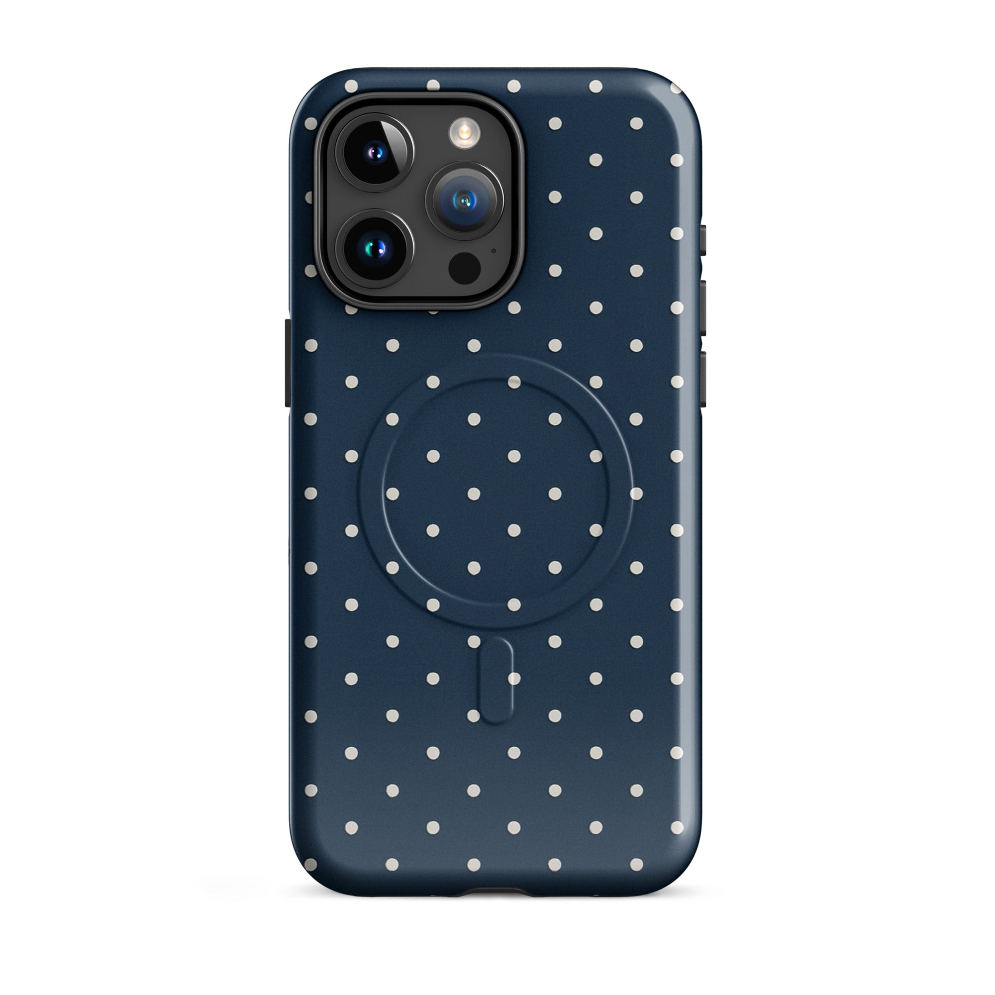 Y2K Navy Polka Dot MagSafe Case