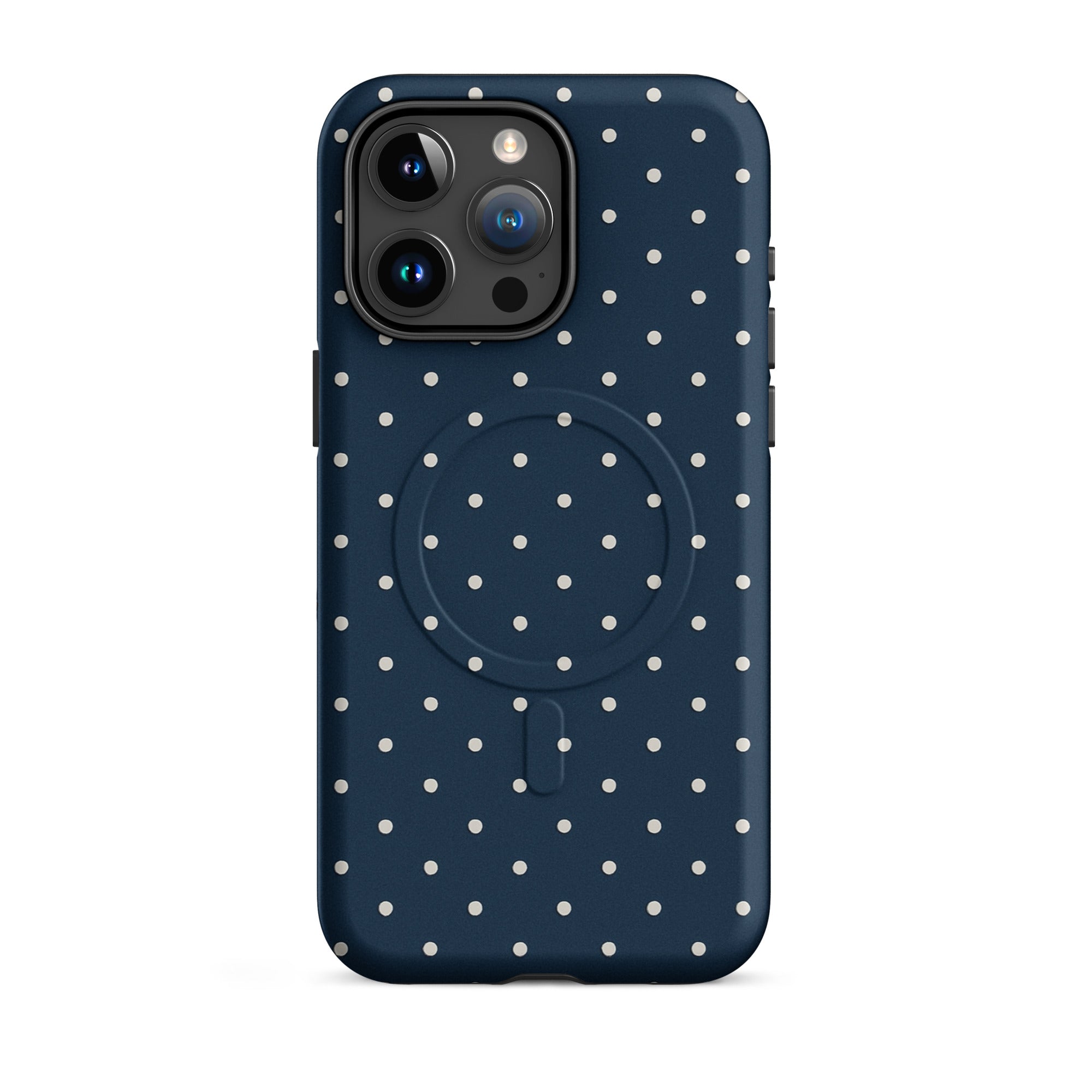 Y2K Navy Polka Dot MagSafe Case