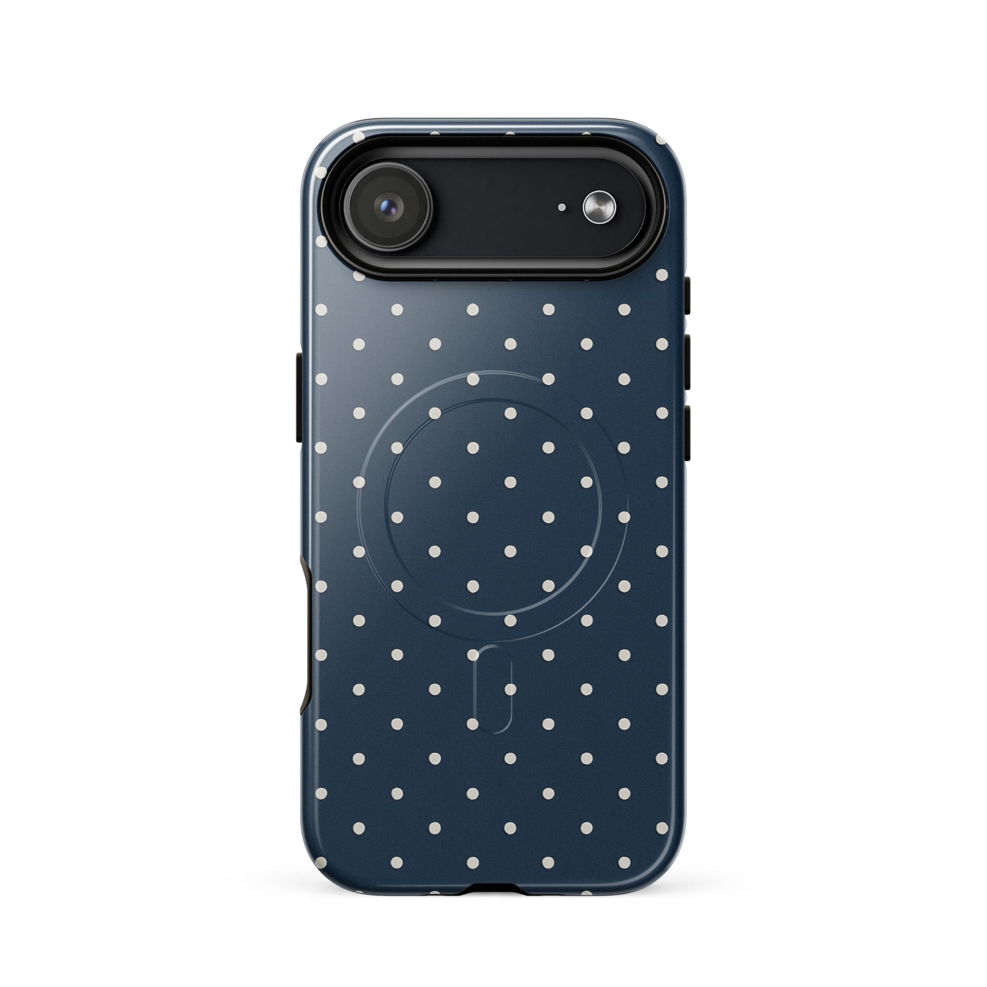 Y2K Navy Polka Dot MagSafe Case