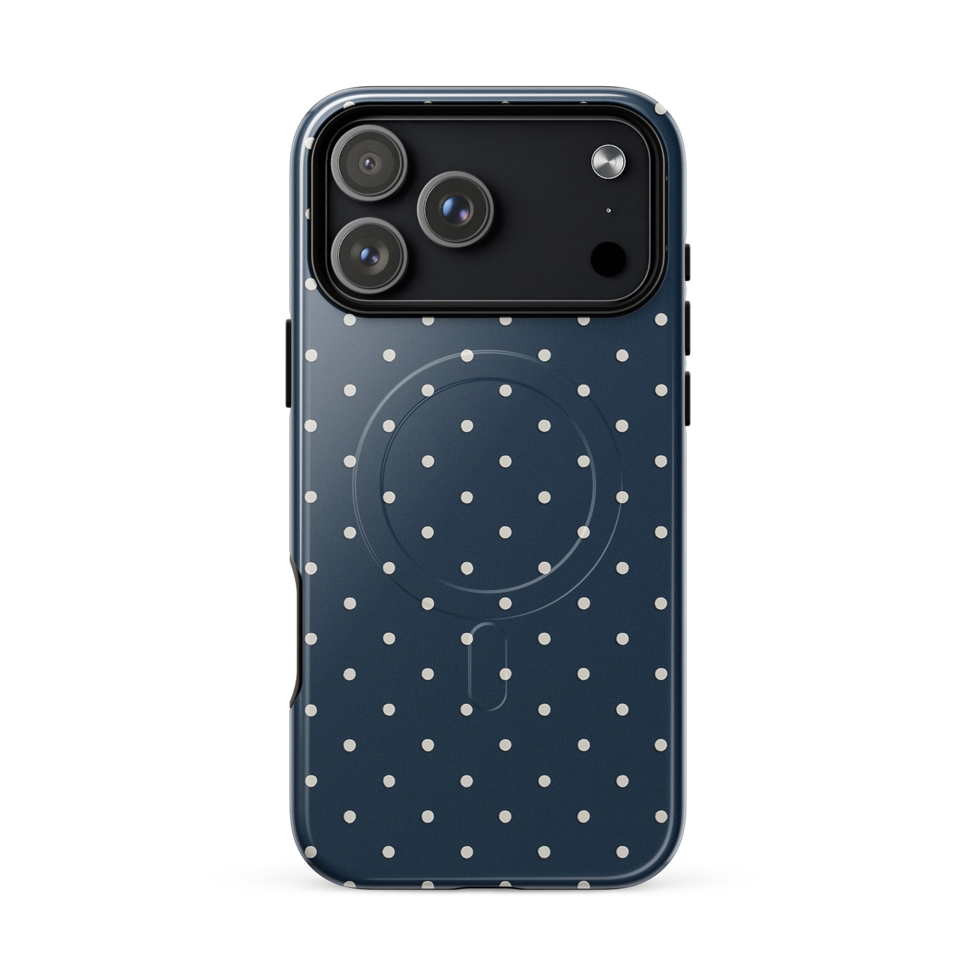 Y2K Navy Polka Dot MagSafe Case