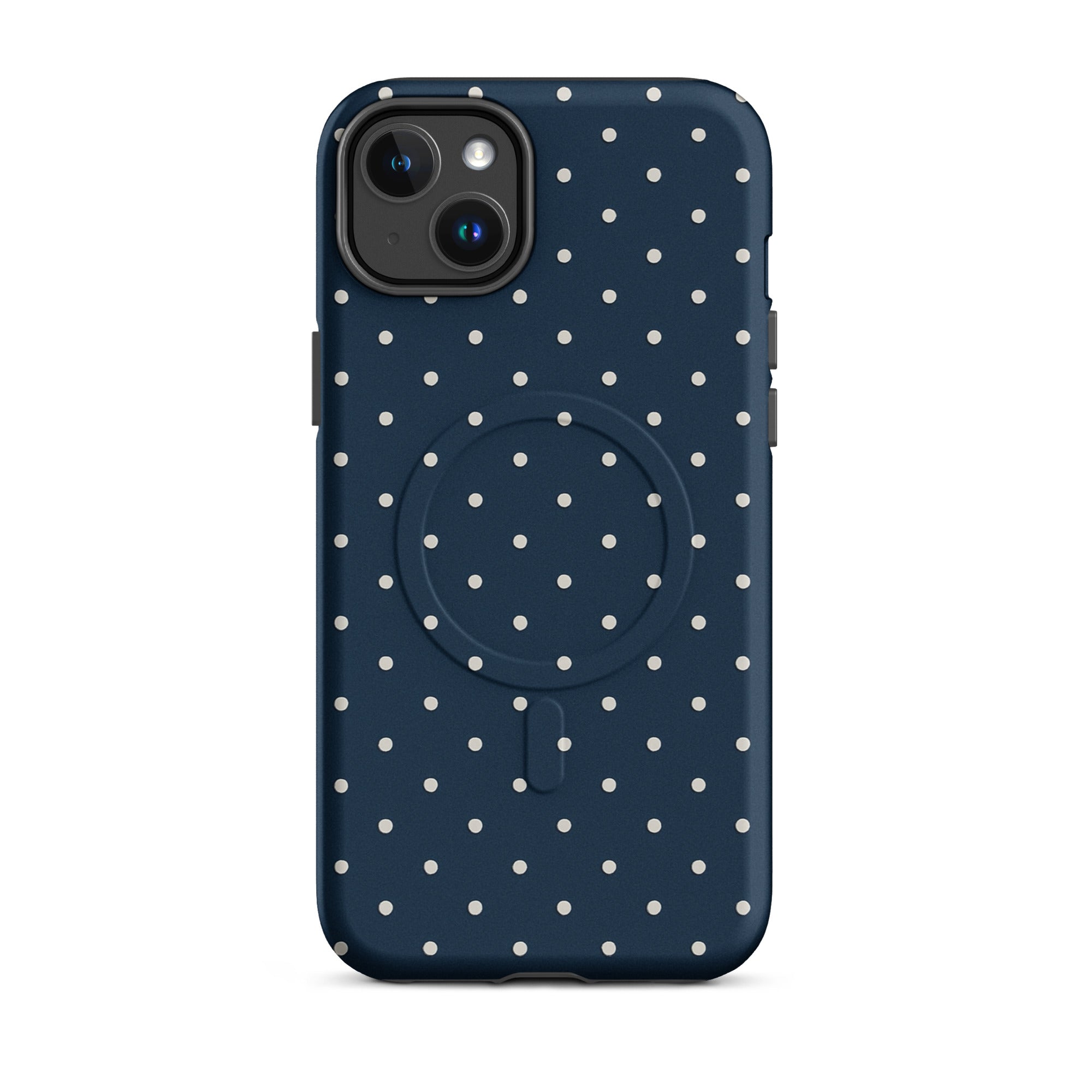 Y2K Navy Polka Dot MagSafe Case