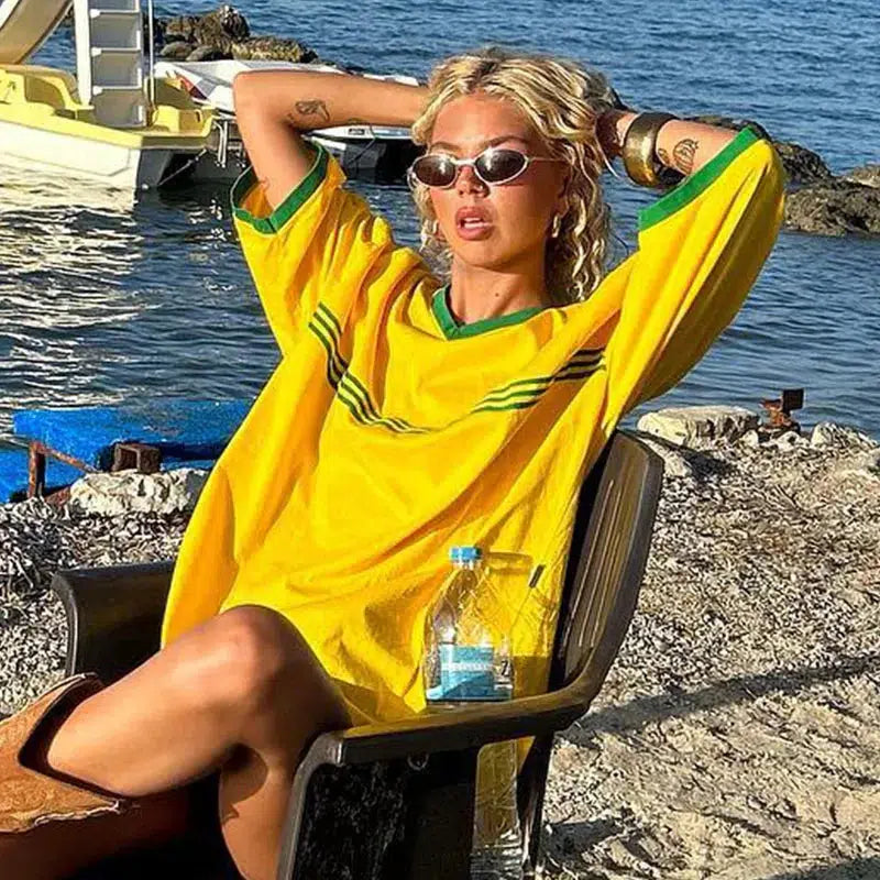 Y2K Oversized Brazil T Shirt