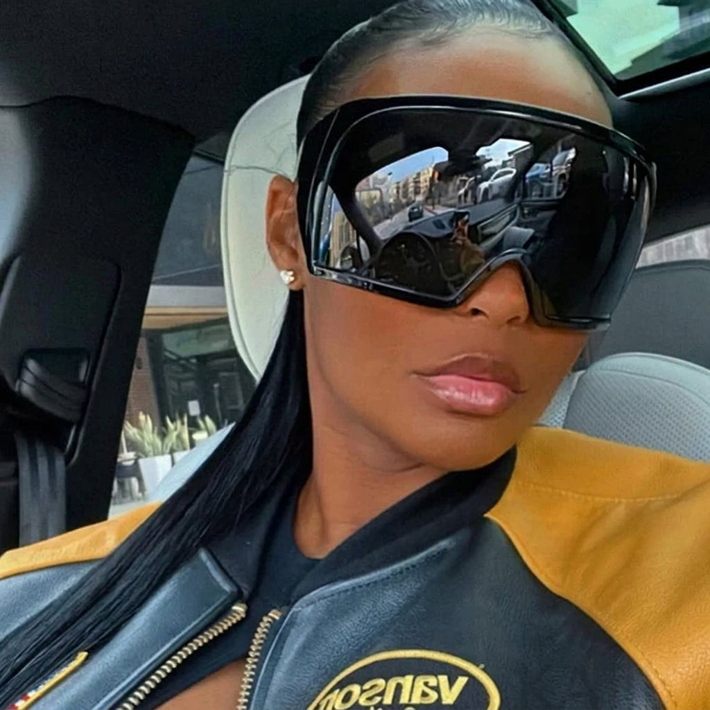 Y2K Oversized Shield Futuristic Sunglasses