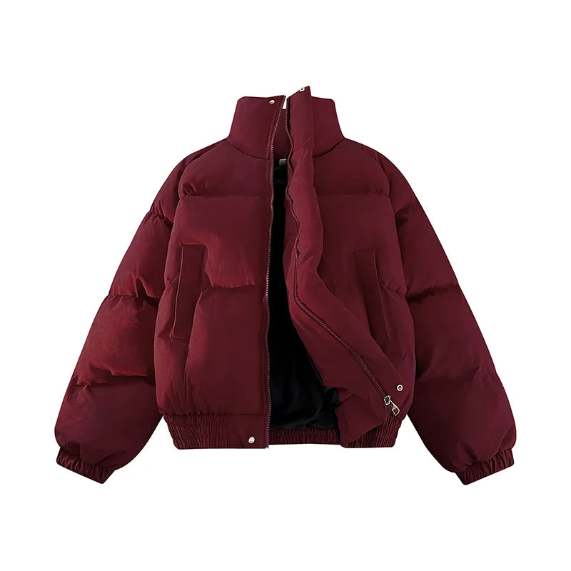 Y2K Padded Stand Collar Zip Up Coat Puffer Jacket