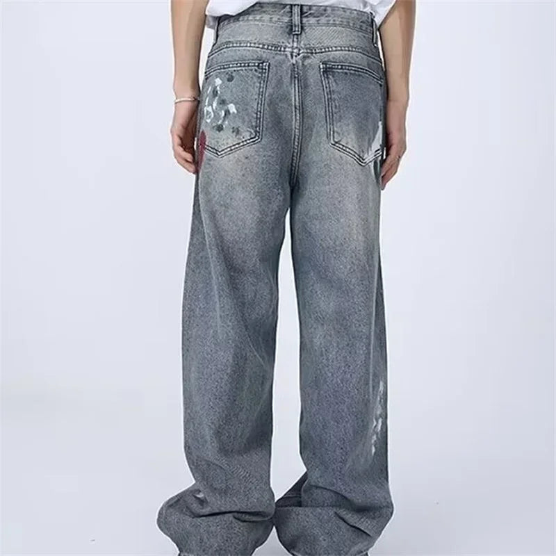 Y2K Painters Brush Distressed Baggy Jeans