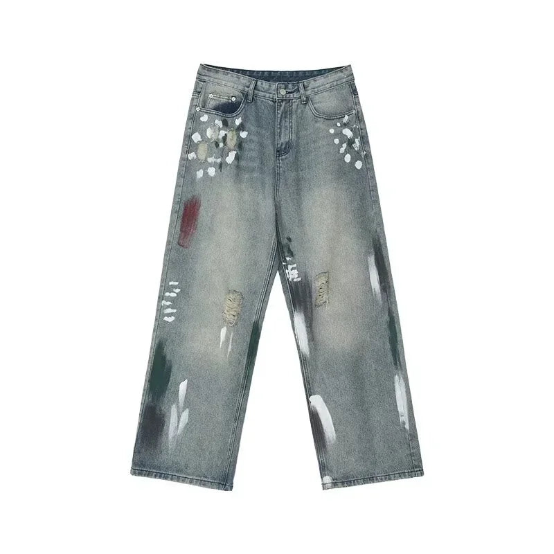 Y2K Painters Brush Distressed Baggy Jeans