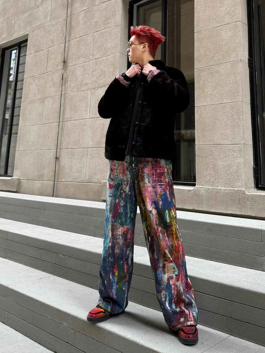 Y2K Painters Workspace Graphic Baggy Jeans