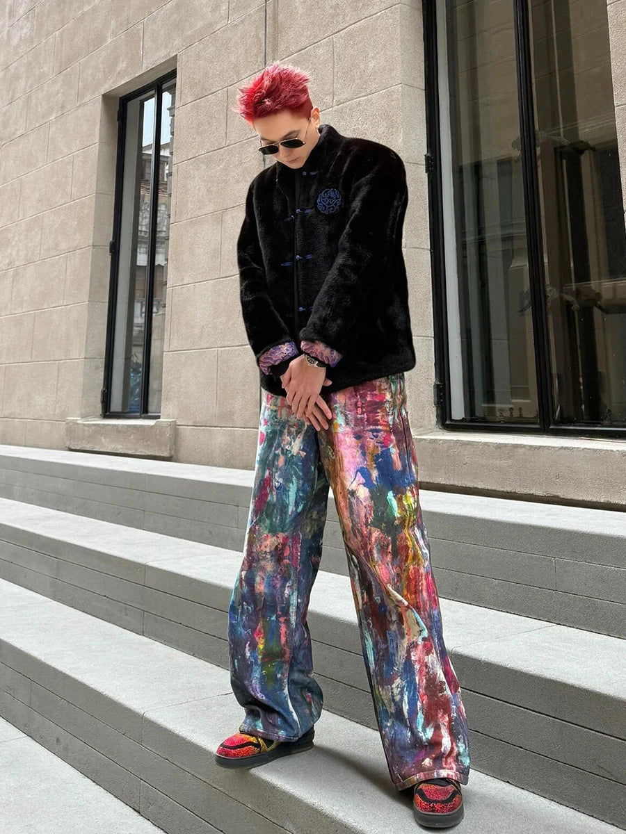 Y2K Painters Workspace Graphic Baggy Jeans