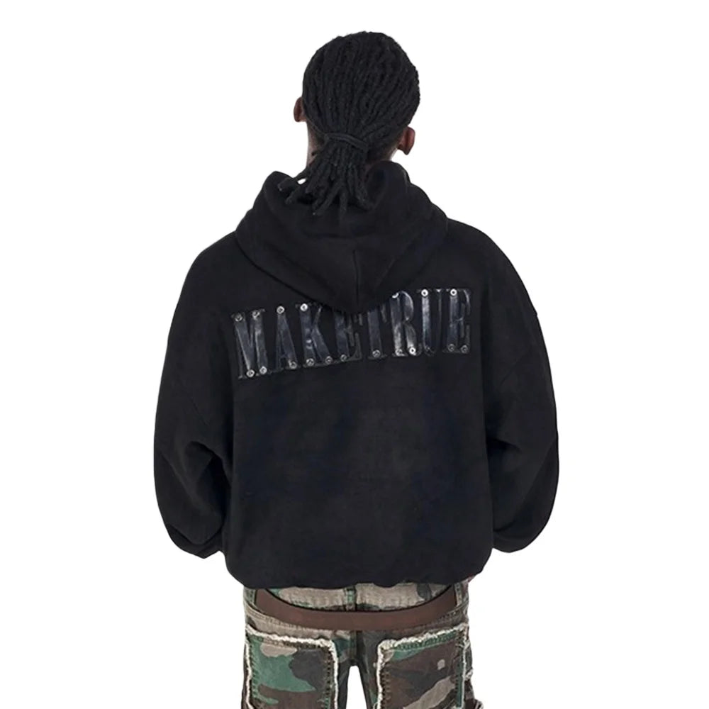 Y2K Patch Letter Embroidered Hoodie