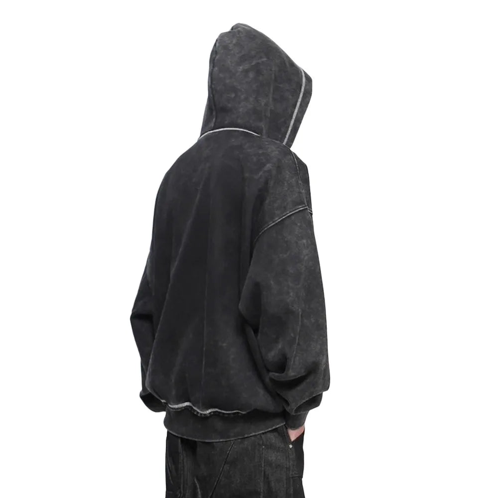 Y2K Patchwork Embroidered Zip Up Hoodie