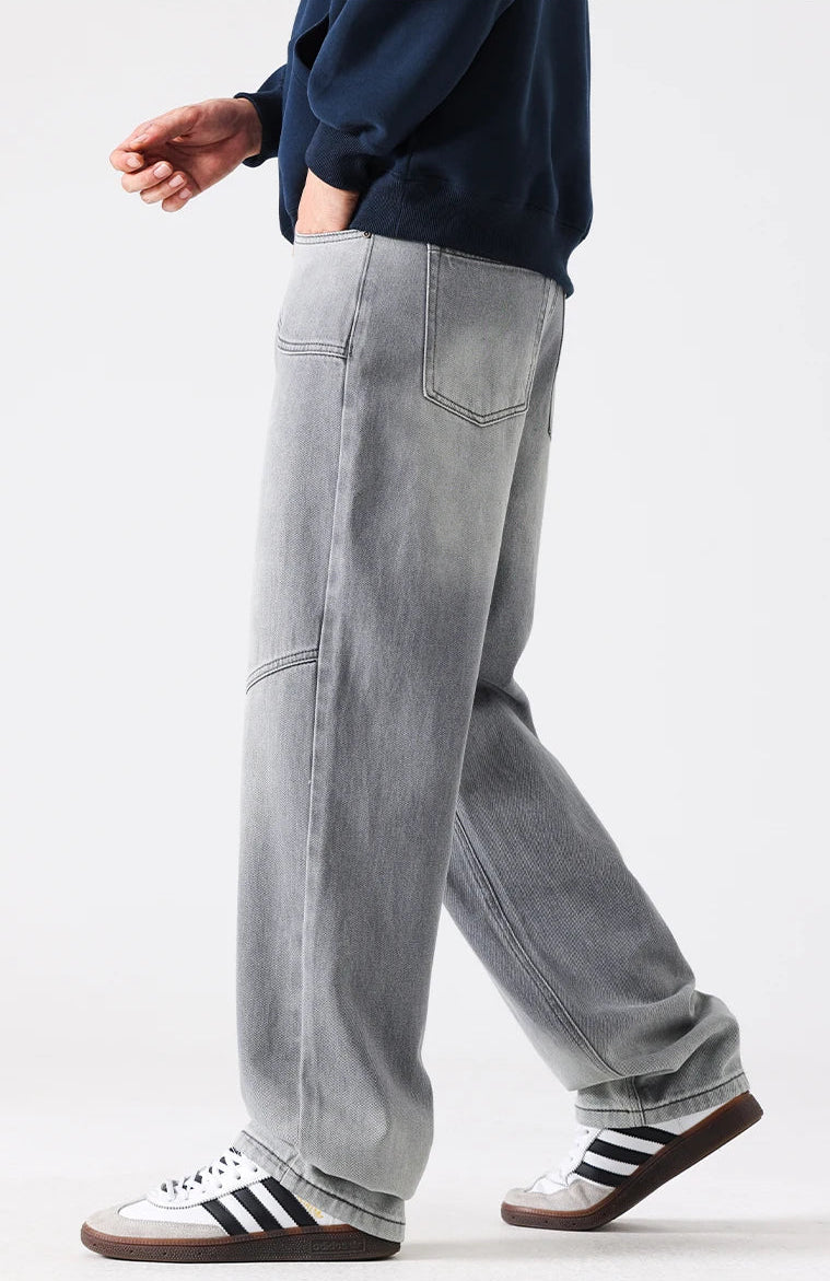 Y2K Patchwork Straight Leg Boyfriend Fit Denim Jeans