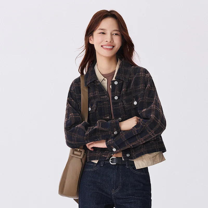 Y2K Petite Cropped Retro Denim Jacket