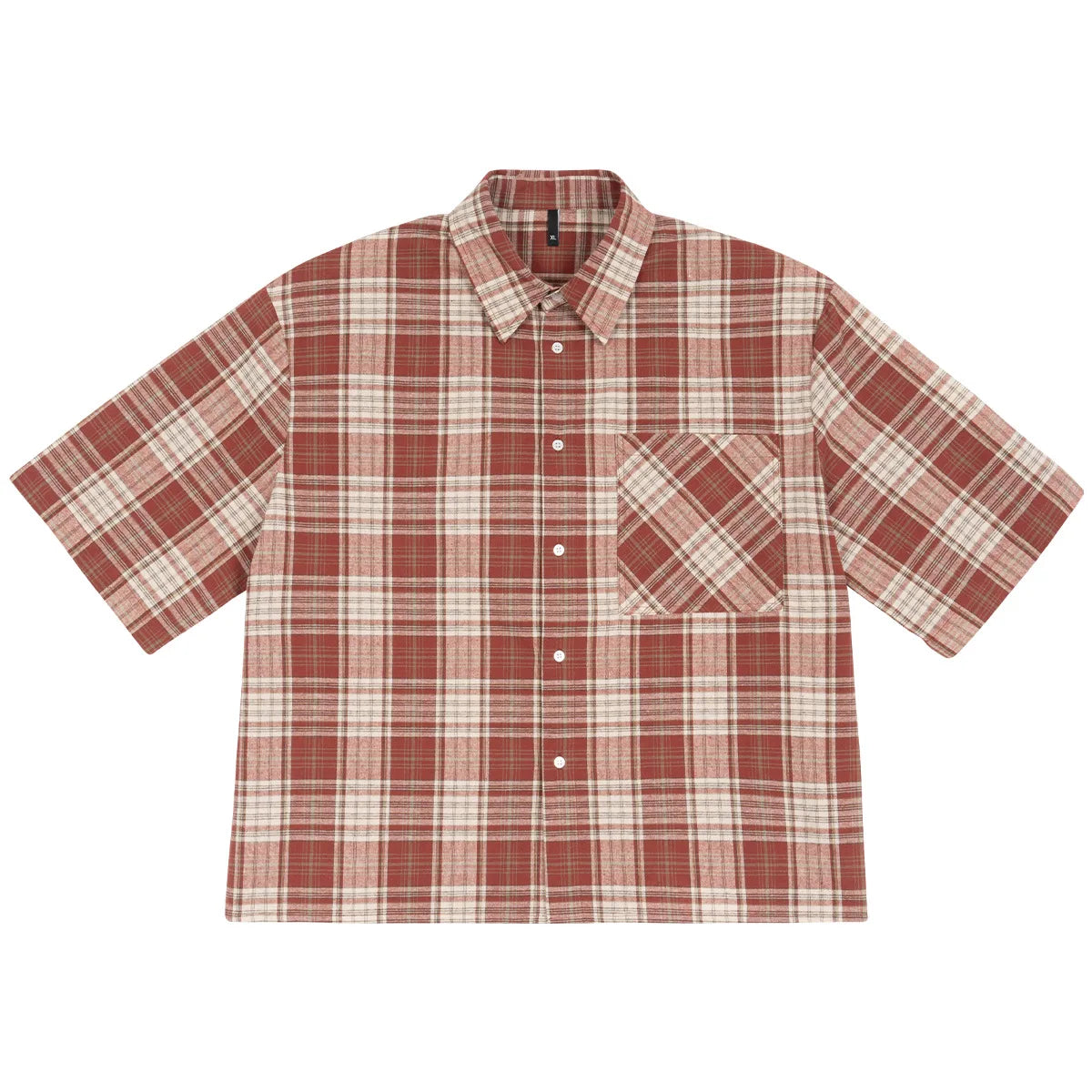 Y2K Plaid Cropped Short Sleeve Button Down Shirt