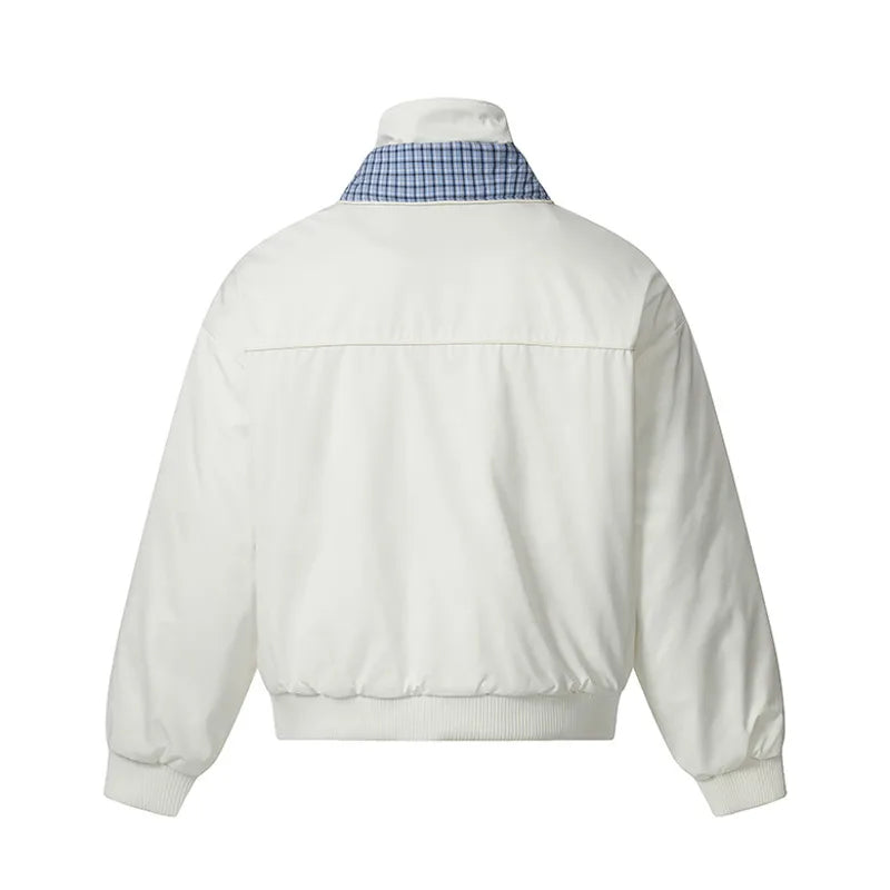 Y2K Plaid Inside Collar Mock Two Piece Jacket