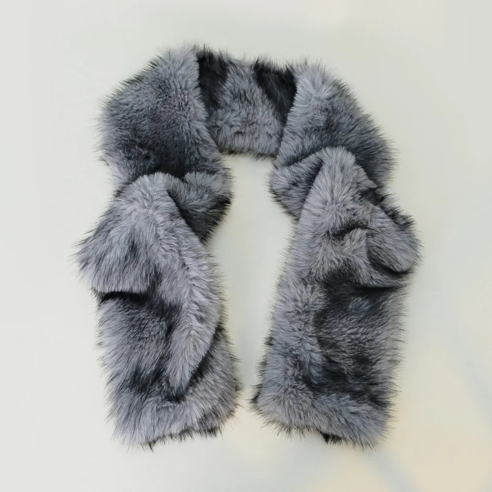 Y2K Plush Long Faux Fur Long Scarf