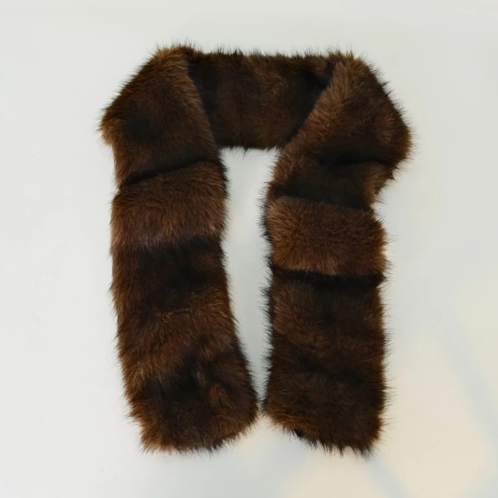 Y2K Plush Long Faux Fur Long Scarf