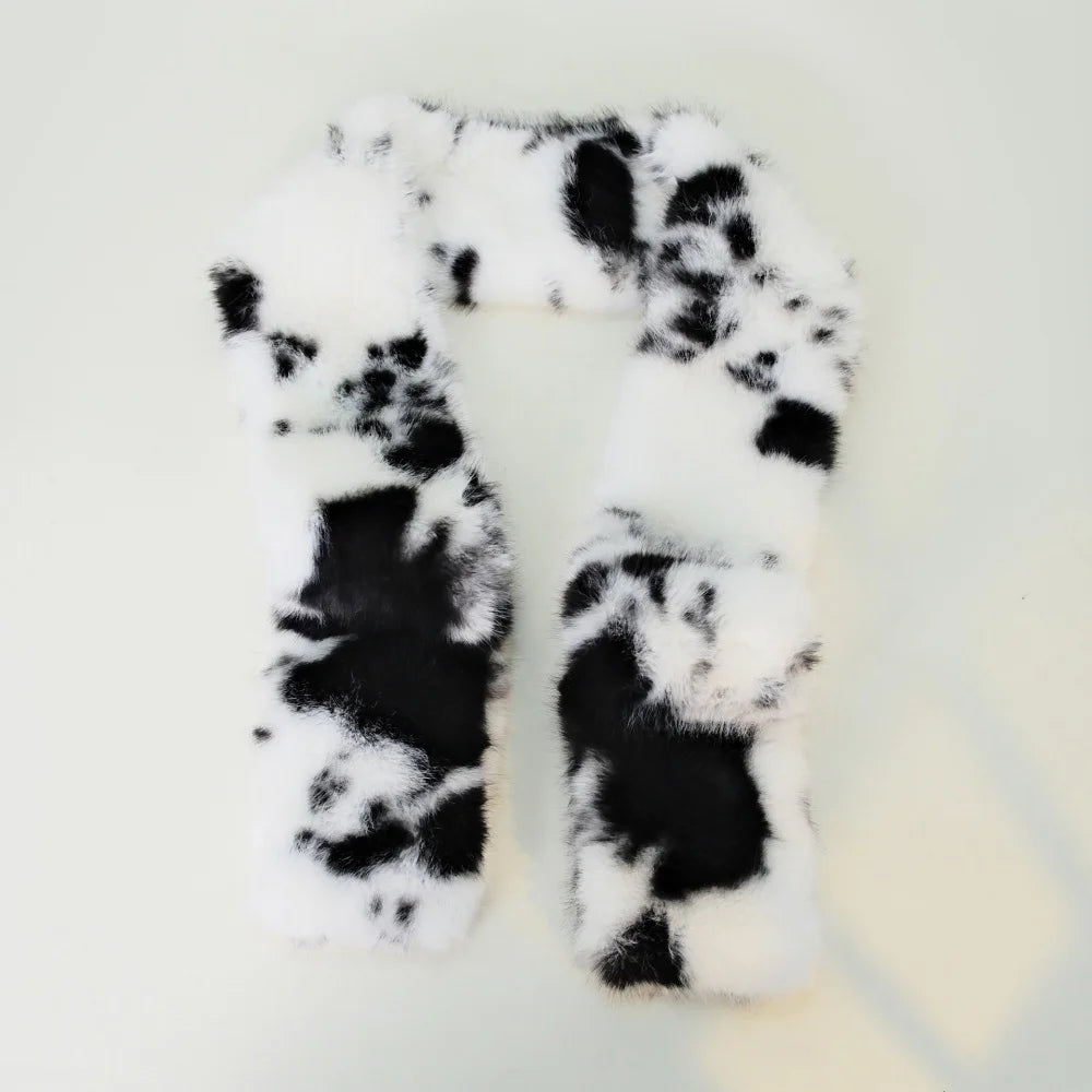 Y2K Plush Long Faux Fur Long Scarf