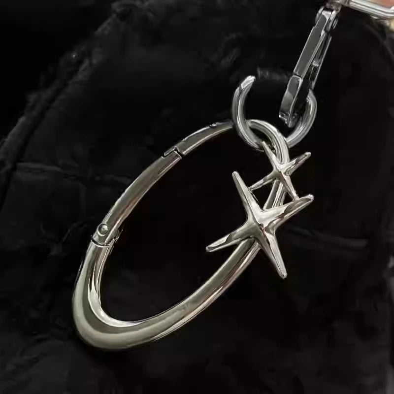 Y2K Punk Metal Star Oval Carabiner Keychain