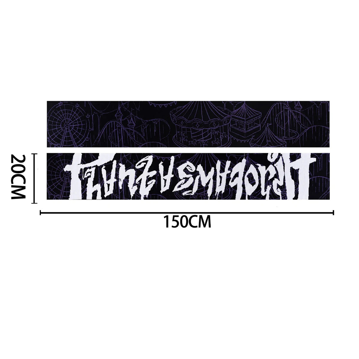 Y2K Purple and Black Graphic Text Shawl Scarf