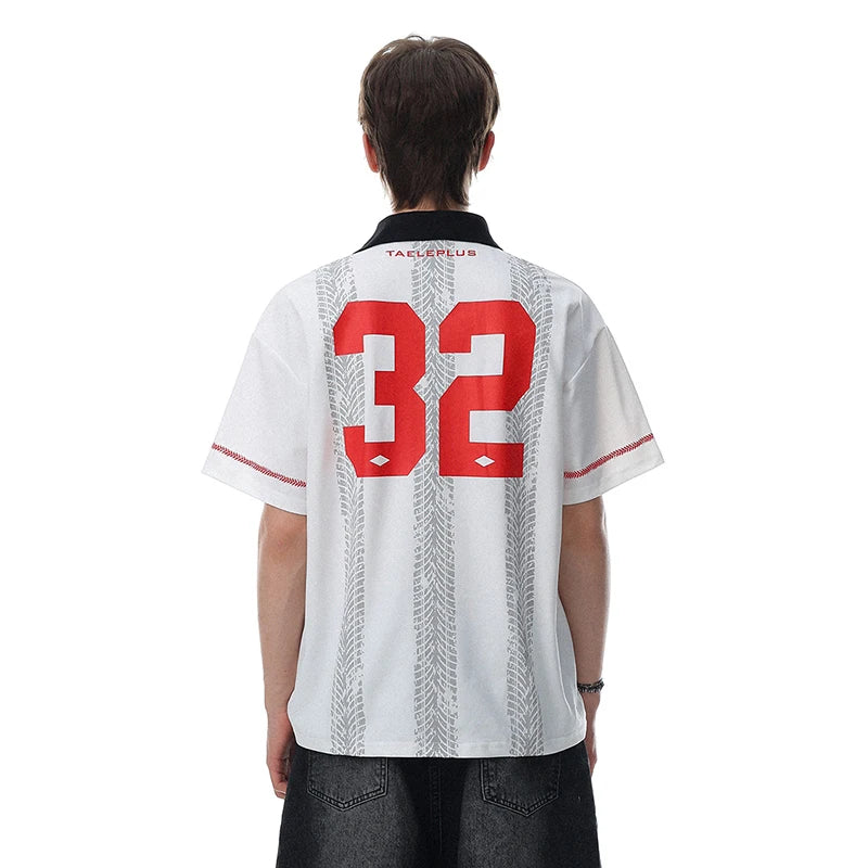 Y2K Push Striped Polo Shirt