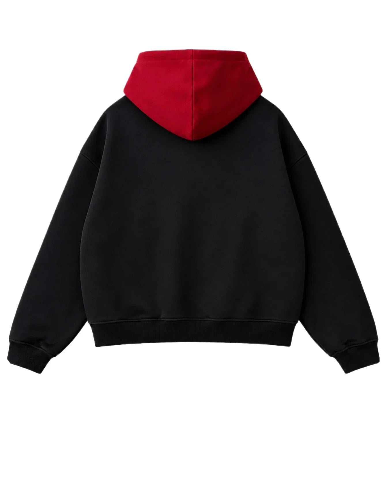 Y2K Red Hood Oversized Black Metal Clasp Hoodie