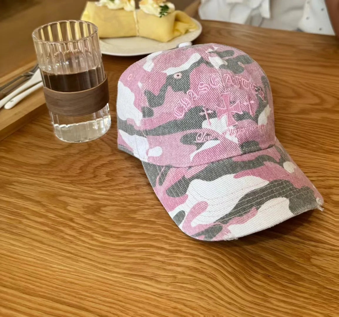 Y2K Retro Cross Camo Baseball Cap
