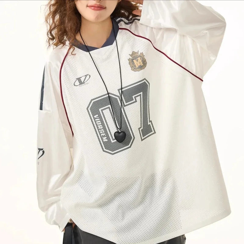 Y2K Retro Long Sleeve Printed Jersey