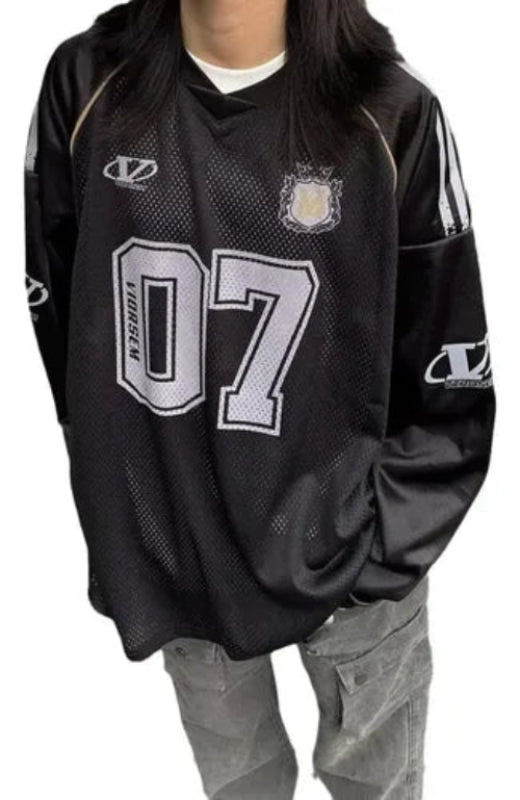 Y2K Retro Long Sleeve Printed Jersey