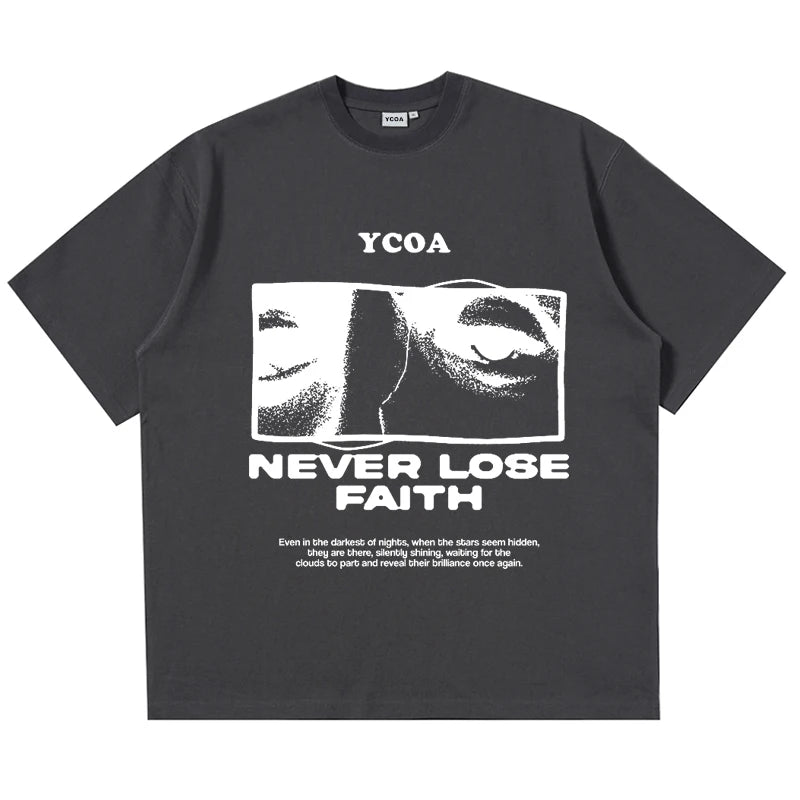 Y2K Retro "Never Lose Faith" Graphic T Shirt