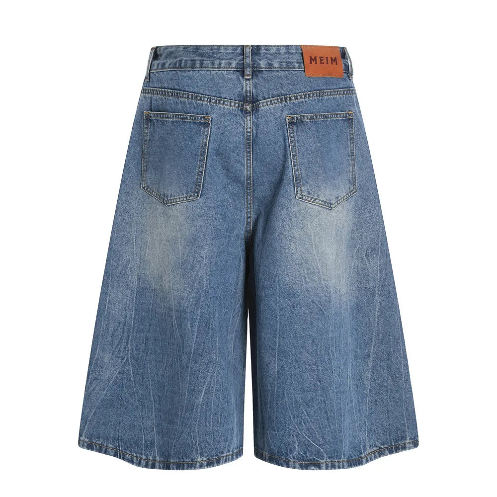 Y2K Retro Washed Distressed Denim Shorts Jorts