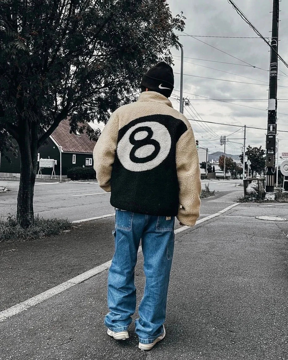 Y2K Reversible 8 Ball Fleece Jacket