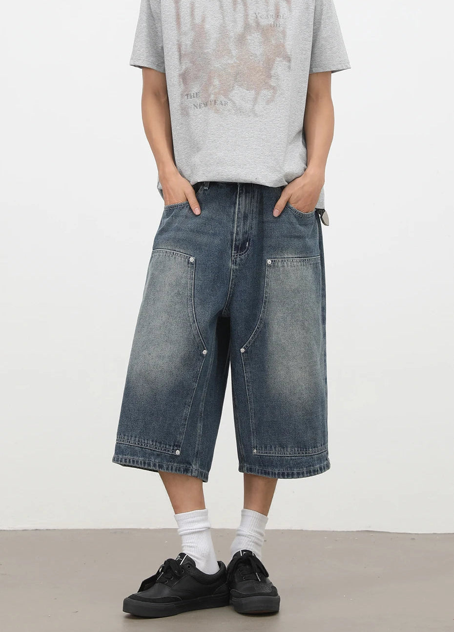 Y2K Rivet Carpenter Denim Shorts Jorts