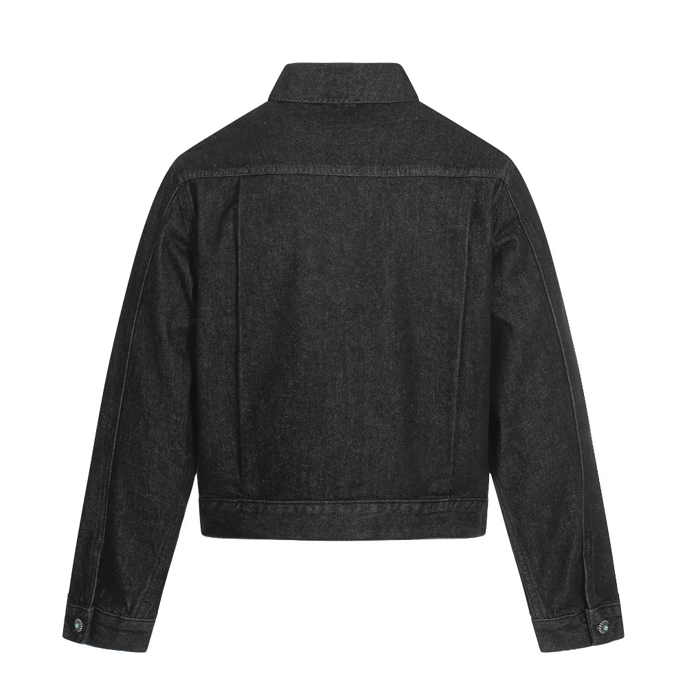 Y2K Rivet Clasp Raw Denim Jacket