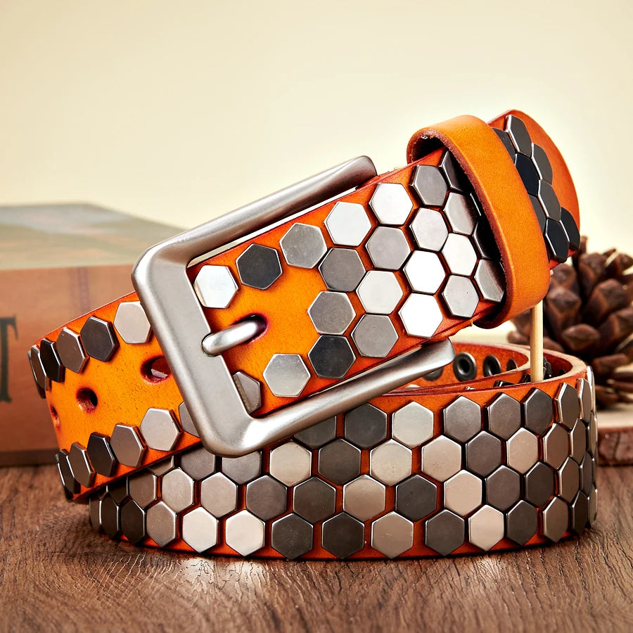 Y2K Rivet Studded Hexagonal Belt