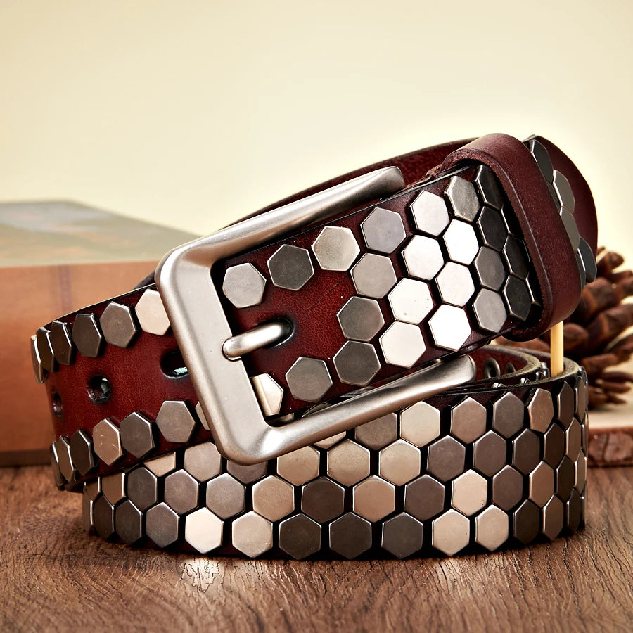 Y2K Rivet Studded Hexagonal Belt