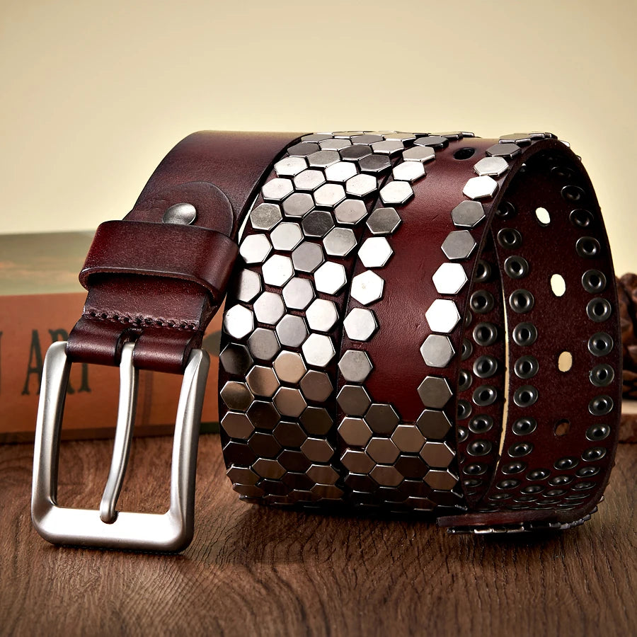 Y2K Rivet Studded Hexagonal Belt