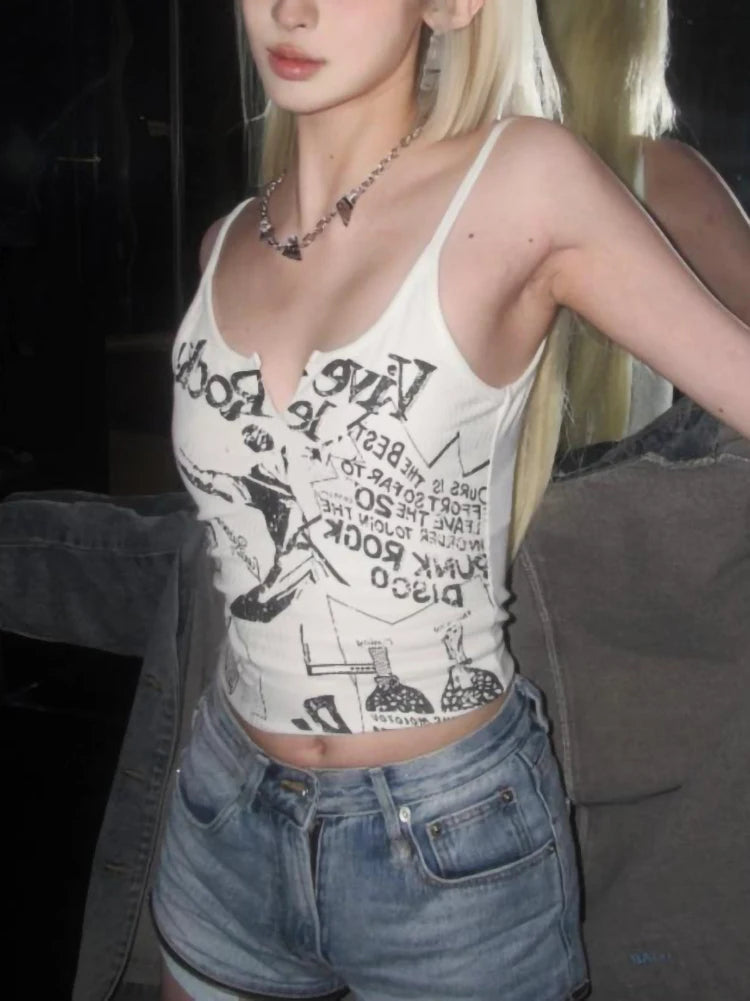 Y2K Rockstar Cami Crop Top