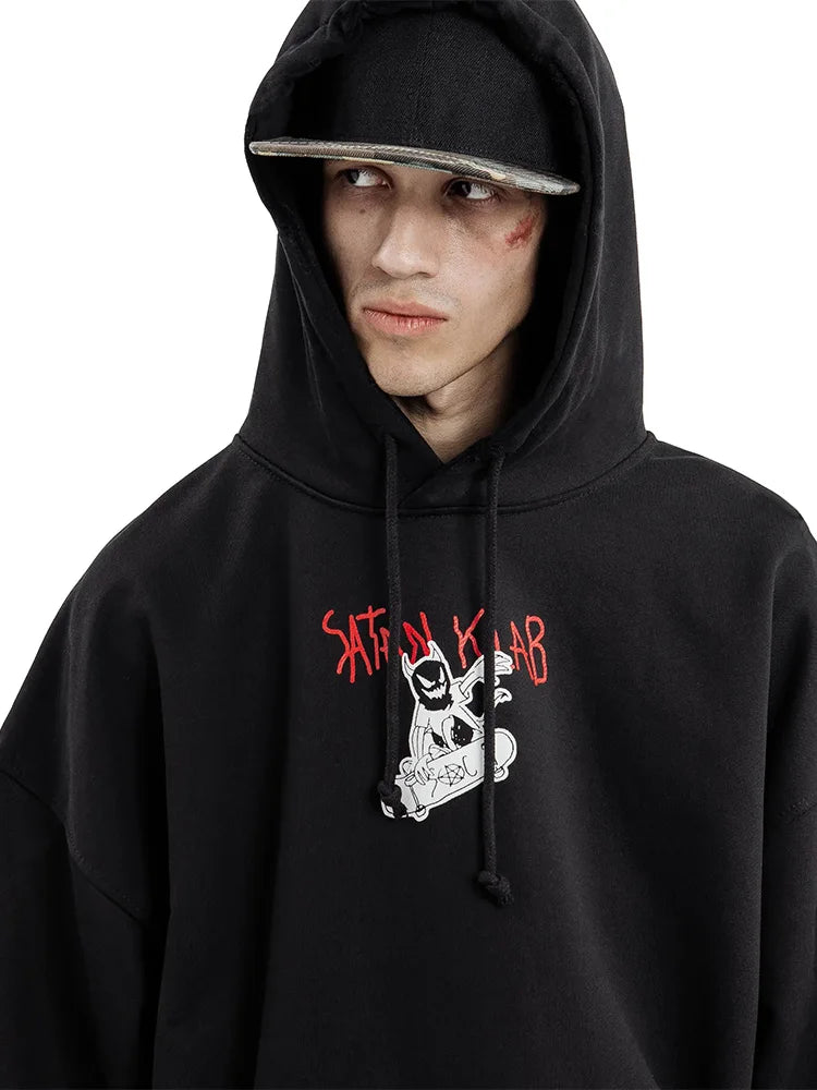 Y2K Satan Skateboard Graphic Hoodie