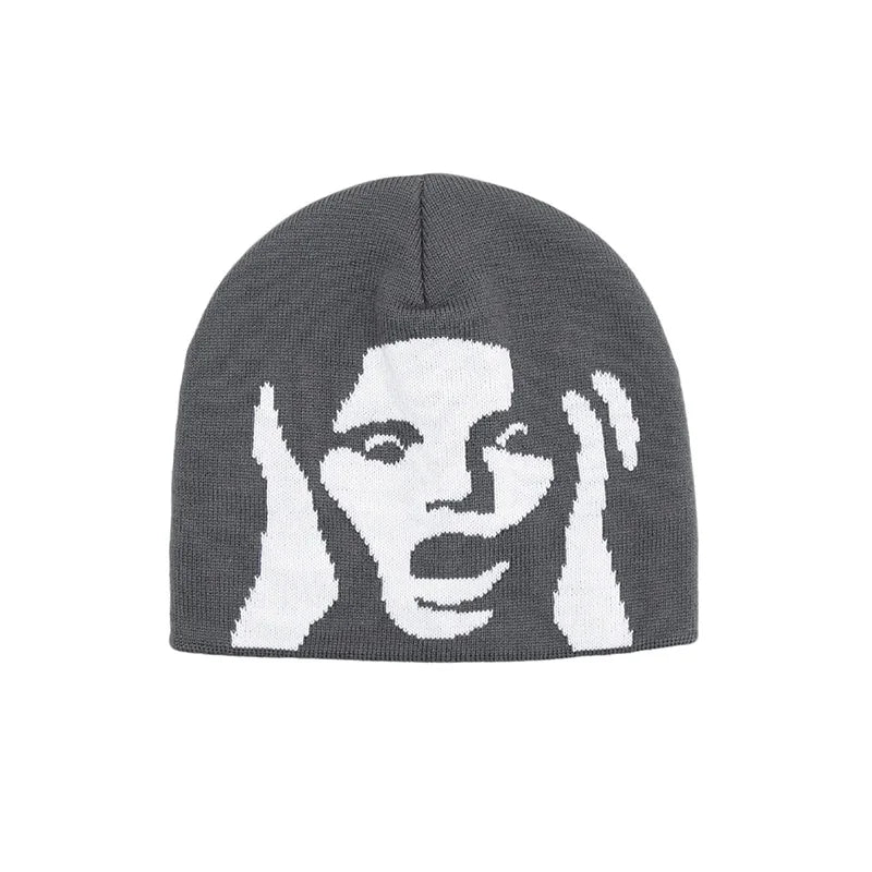 Y2K Scream Beanie Hat