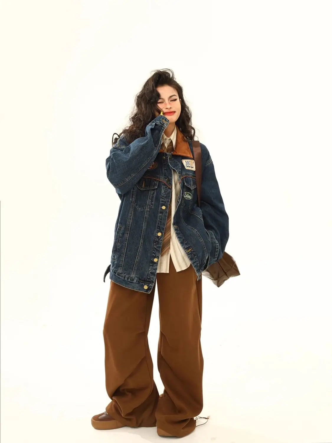 Y2K Single Breasted Baggy Denim Jacket