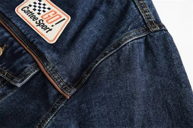 Y2K Single Breasted Baggy Denim Jacket