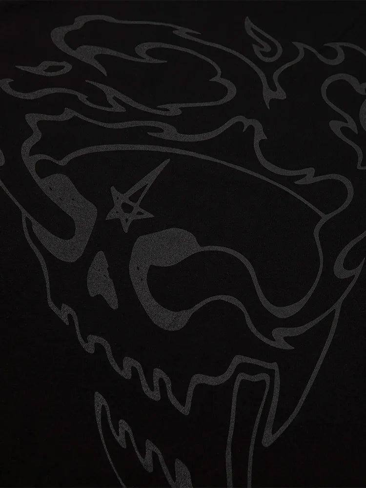 Y2K Skull Crutch Graphic Long Sleeve Top