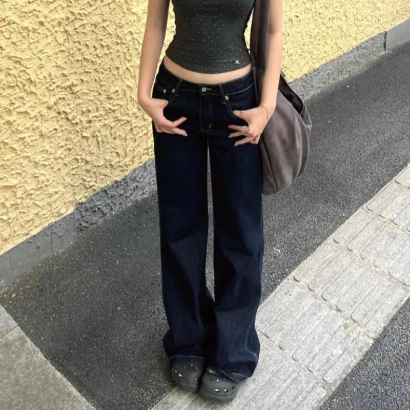 Y2K Slimming Versatile Low Waist Wide Leg Jeans